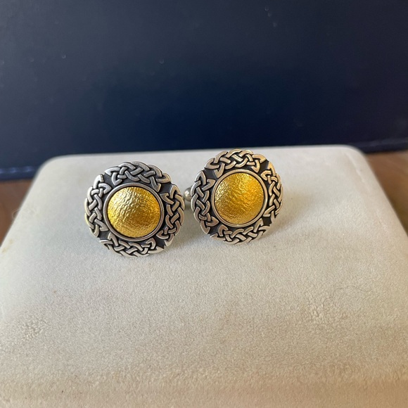 24K GOLD and Sterling Silver, custom made cuff links - Picture 3 of 4